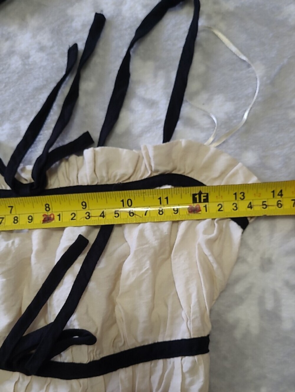 Beige Ruffle-Trim Tie-Front Cropped Camisole - Picture 8 of 11